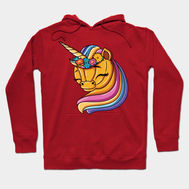 Unicorn Pumpkin Halloween for Girls Boys and Kid Hoodie by ghsp